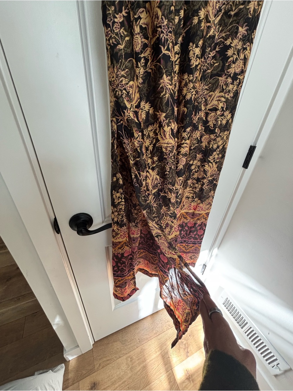 Free People Split Leg Boho Floral Tie-Shoulder Wide leg jumpsuit feminine S - Picture 3 of 11